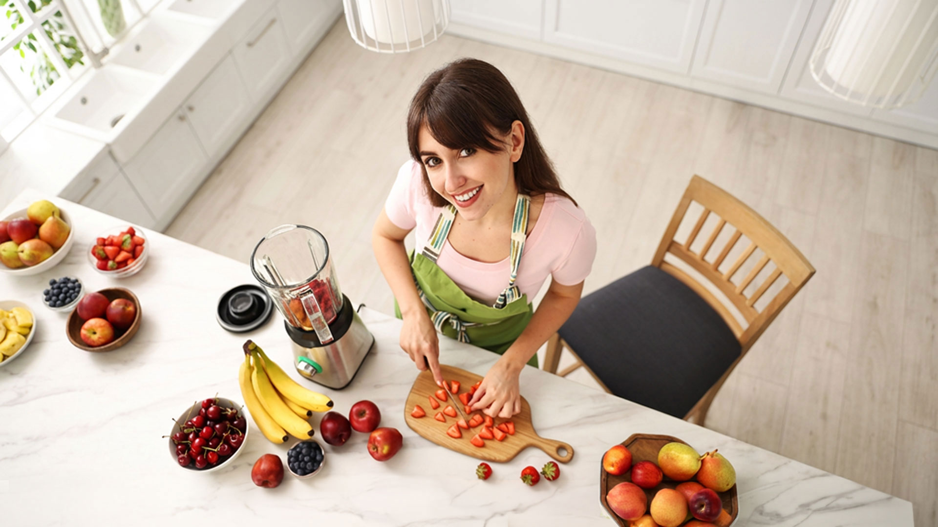 Woman Preparing Smoothie